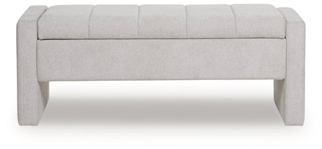 Akselman Gray Storage Bench by Ashley at Eve Furniture