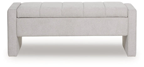 Akselman Gray Storage Bench by Ashley at Eve Furniture