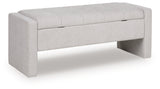 Akselman Gray Storage Bench by Ashley at Eve Furniture