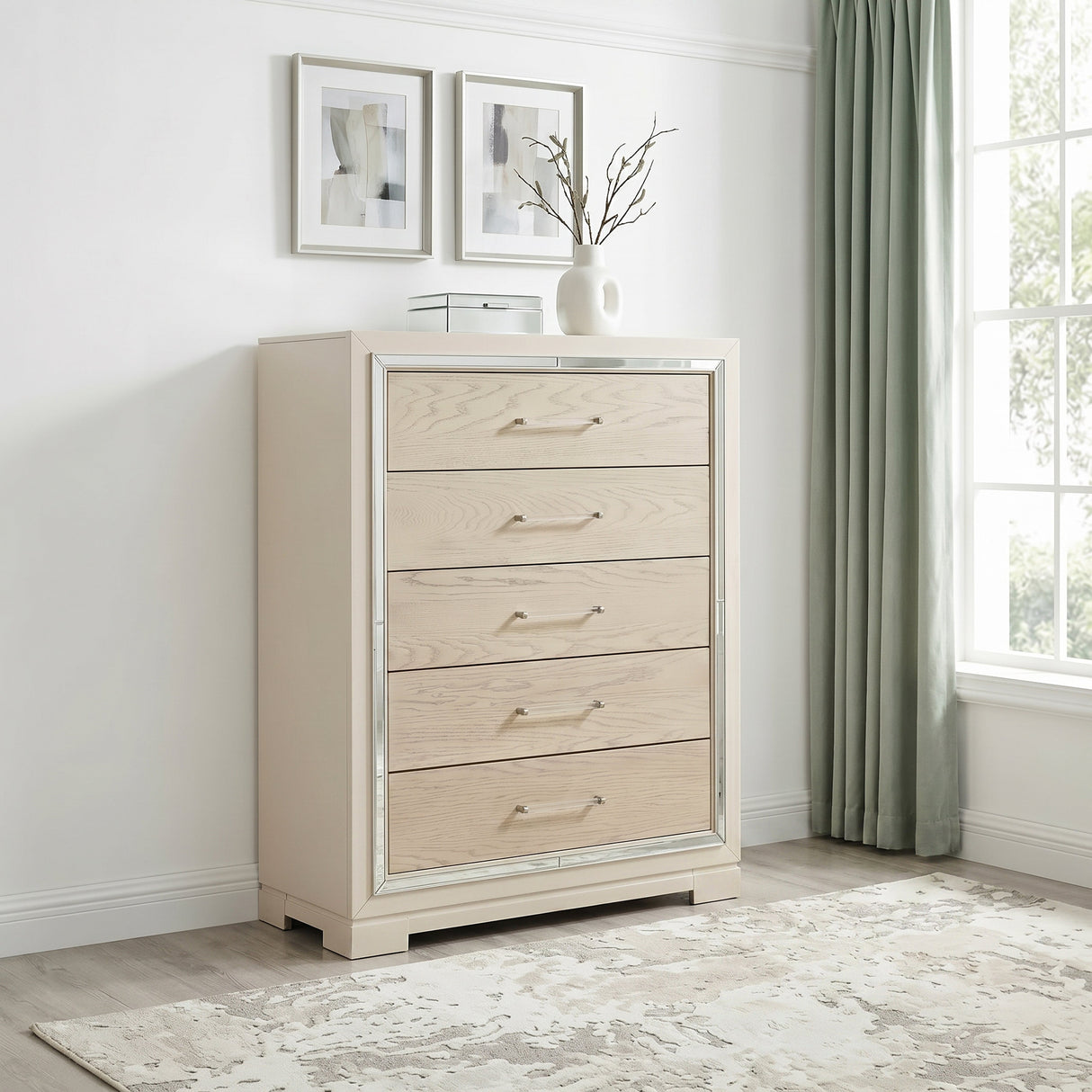 Alabaster Light Gray Chest by Homelegance at Eve Furniture