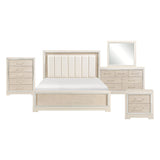 Alabaster Light Gray/Cream 5-Piece Queen Bedroom Set by Homelegance at Eve Furniture