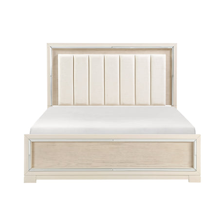 Alabaster Light Gray/Cream Bedroom Set by Homelegance at Eve Furniture