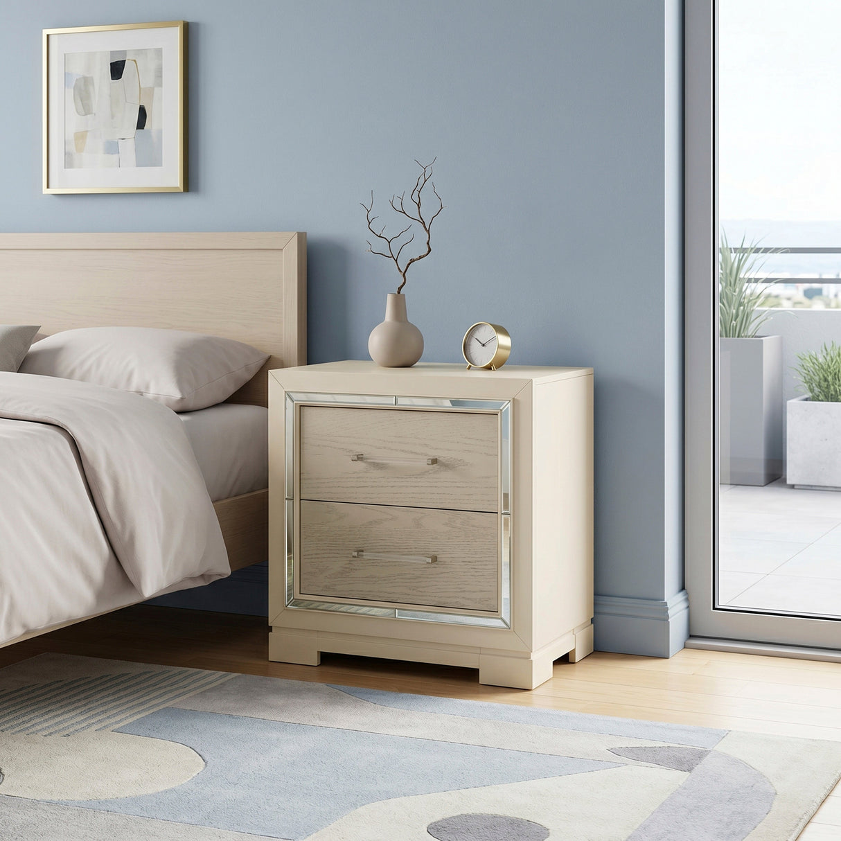 Alabaster Light Gray/Cream Bedroom Set by Homelegance at Eve Furniture