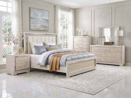 Alabaster Light Gray/Cream Bedroom Set by Homelegance at Eve Furniture