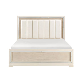 Alabaster Light Gray/Cream King Bed by Homelegance at Eve Furniture