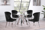 Alaia Clear and Chrome Round Glass Top Dining Table by Coaster at Eve Furniture