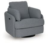 Alainmont Salt and Pepper Swivel Power Recliner by Ashley at Eve Furniture