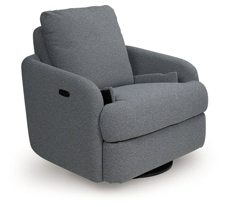Alainmont Salt and Pepper Swivel Power Recliner by Ashley at Eve Furniture