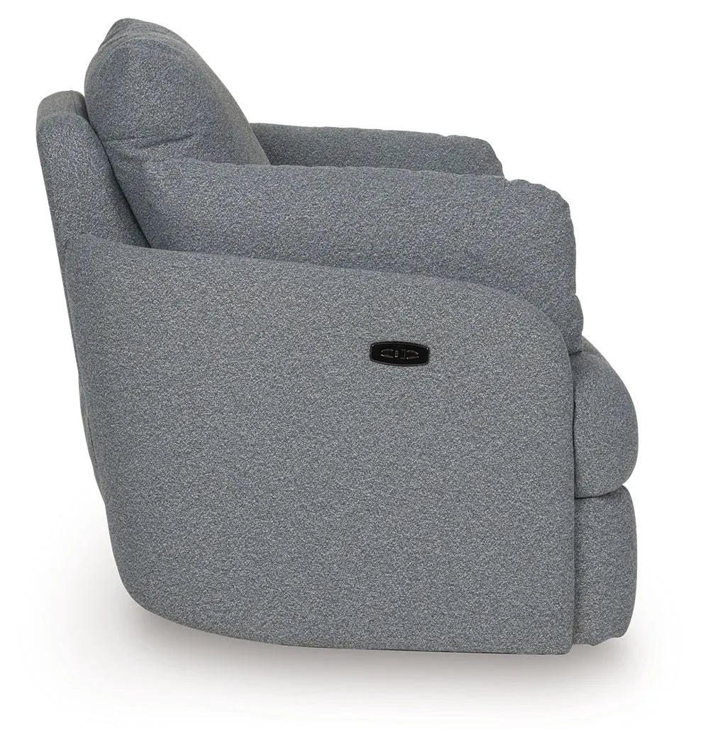 Alainmont Salt and Pepper Swivel Power Recliner by Ashley at Eve Furniture