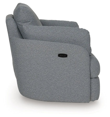 Alainmont Salt and Pepper Swivel Power Recliner by Ashley at Eve Furniture