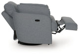 Alainmont Salt and Pepper Swivel Power Recliner by Ashley at Eve Furniture