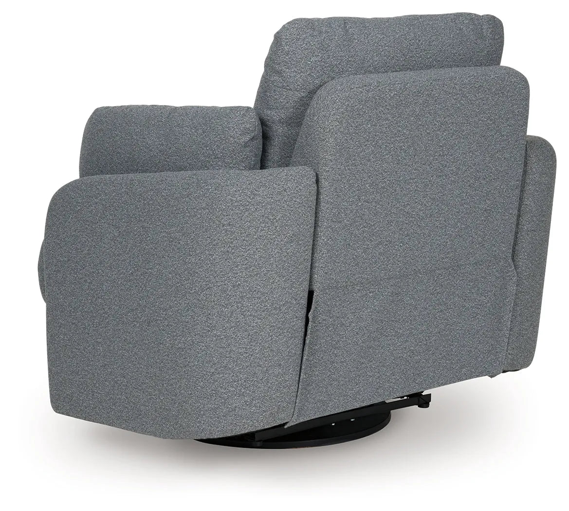 Alainmont Salt and Pepper Swivel Power Recliner by Ashley at Eve Furniture
