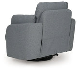 Alainmont Salt and Pepper Swivel Power Recliner by Ashley at Eve Furniture