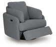 Alainmont Salt and Pepper Swivel Power Recliner by Ashley at Eve Furniture