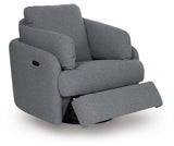 Alainmont Salt and Pepper Swivel Power Recliner by Ashley at Eve Furniture