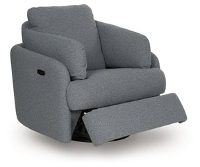Alainmont Salt and Pepper Swivel Power Recliner by Ashley at Eve Furniture