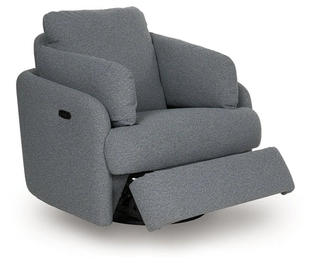 Alainmont Salt and Pepper Swivel Power Recliner by Ashley at Eve Furniture