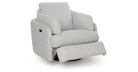 Alainmont Stone Swivel Power Recliner by Ashley at Eve Furniture