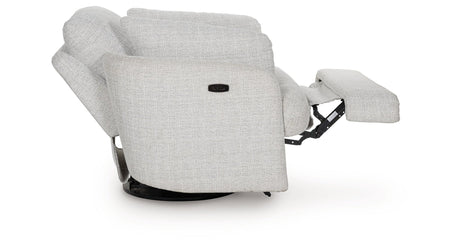 Alainmont Stone Swivel Power Recliner by Ashley at Eve Furniture