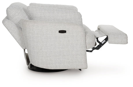 Alainmont Stone Swivel Power Recliner by Ashley at Eve Furniture