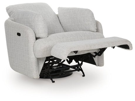 Alainmont Stone Swivel Power Recliner by Ashley at Eve Furniture