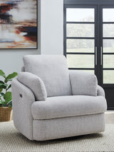 Alainmont Stone Swivel Power Recliner by ASHLEY FURNITURE at Eve Furniture
