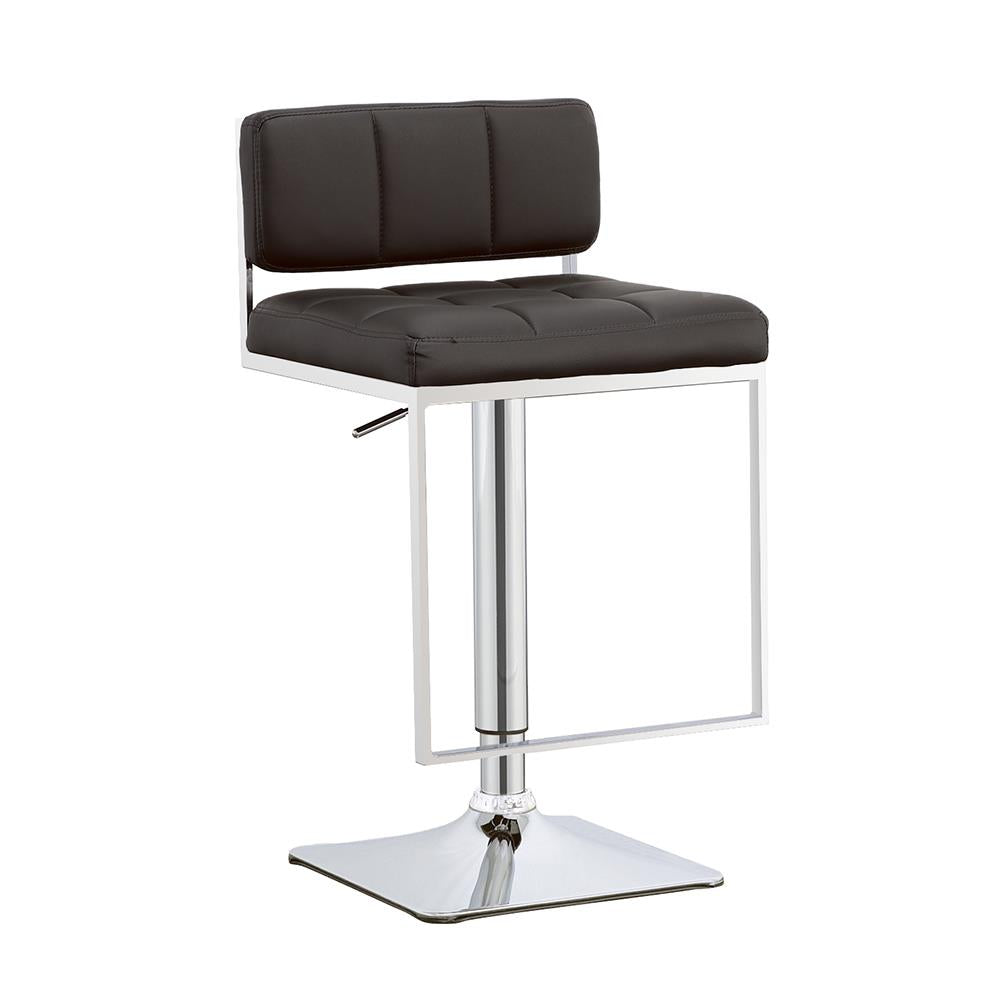 Alameda Chrome/Black Adjustable Bar Stool