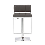 Alameda Chrome/Gray Adjustable Bar Stool