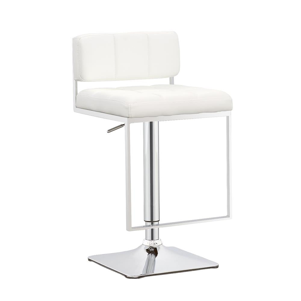 Alameda White/Chrome Adjustable Bar Stool