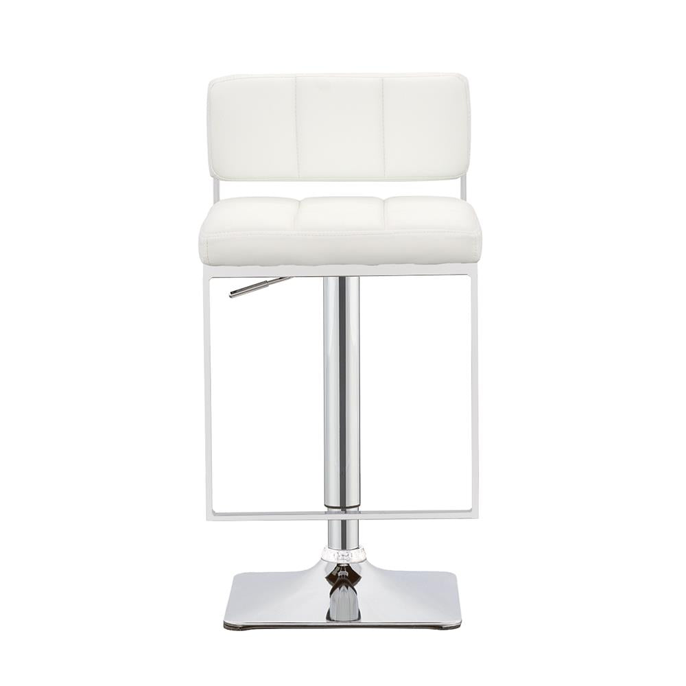 Alameda White/Chrome Adjustable Bar Stool