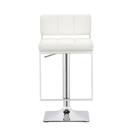 Alameda White/Chrome Adjustable Bar Stool