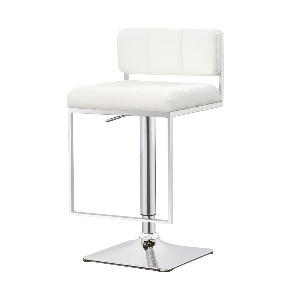 Alameda White/Chrome Adjustable Bar Stool