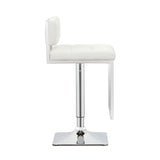 Alameda White/Chrome Adjustable Bar Stool