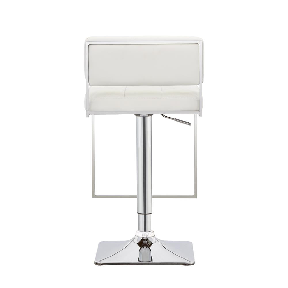 Alameda White/Chrome Adjustable Bar Stool