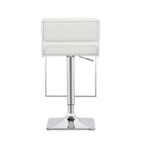 Alameda White/Chrome Adjustable Bar Stool