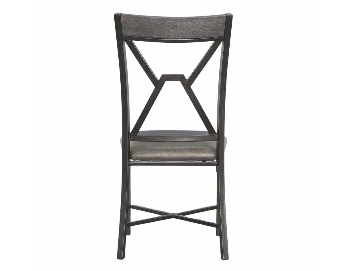 Alamo Gray PU Side Chair, Set of 2