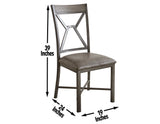 Alamo Gray PU Side Chair, Set of 2