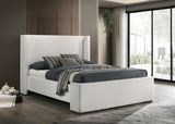 Alamosa Boucle Upholstered Eastern King Wingback Platform Bed White