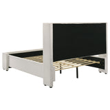Alamosa White Boucle Upholstered Eastern King Wingback Platform Bed by Coaster at Eve Furniture