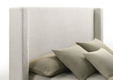 Alamosa White Boucle Upholstered Eastern King Wingback Platform Bed by Coaster at Eve Furniture