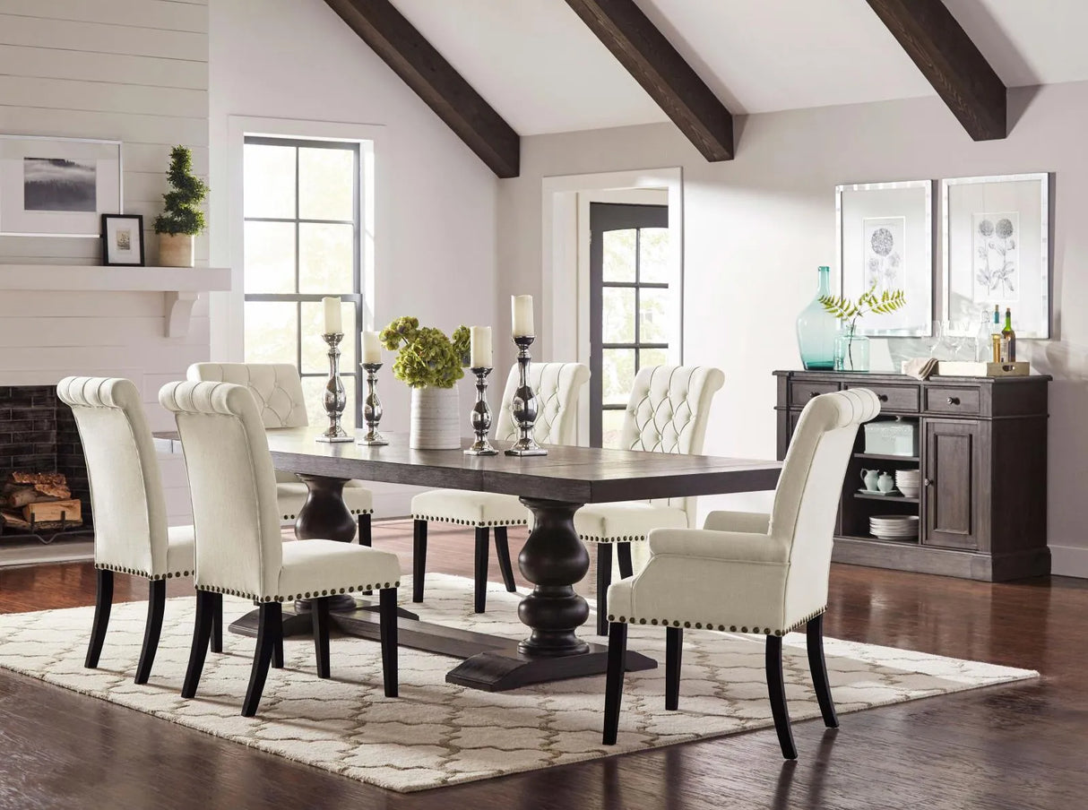 Alana Beige and Smokey Black Upholstered Side Chairs, Set of 2 by Coaster at Eve Furniture