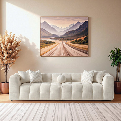 Alana Tufted Ivory Chenille Modular Sectional Sofa by Ashcroft Furniture at Eve Furniture