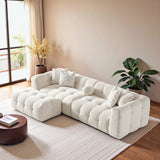 Alana Tufted Ivory Chenille Modular Sectional Sofa by Ashcroft Furniture at Eve Furniture