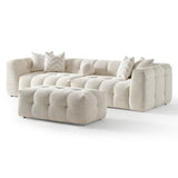 Alana Tufted Ivory Chenille Modular Sectional Sofa by Ashcroft Furniture at Eve Furniture
