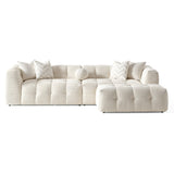 Alana Tufted Ivory Chenille Modular Sectional Sofa by Ashcroft Furniture at Eve Furniture