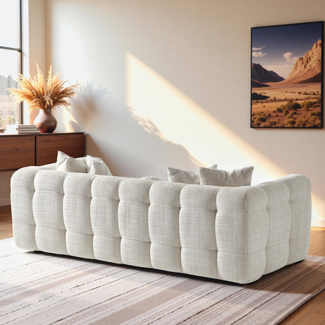 Alana Tufted Ivory Chenille Sofa by Ashcroft Imports at Eve Furniture