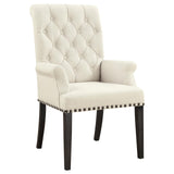 Alana Beige/Smokey Black Upholstered Arm Chair