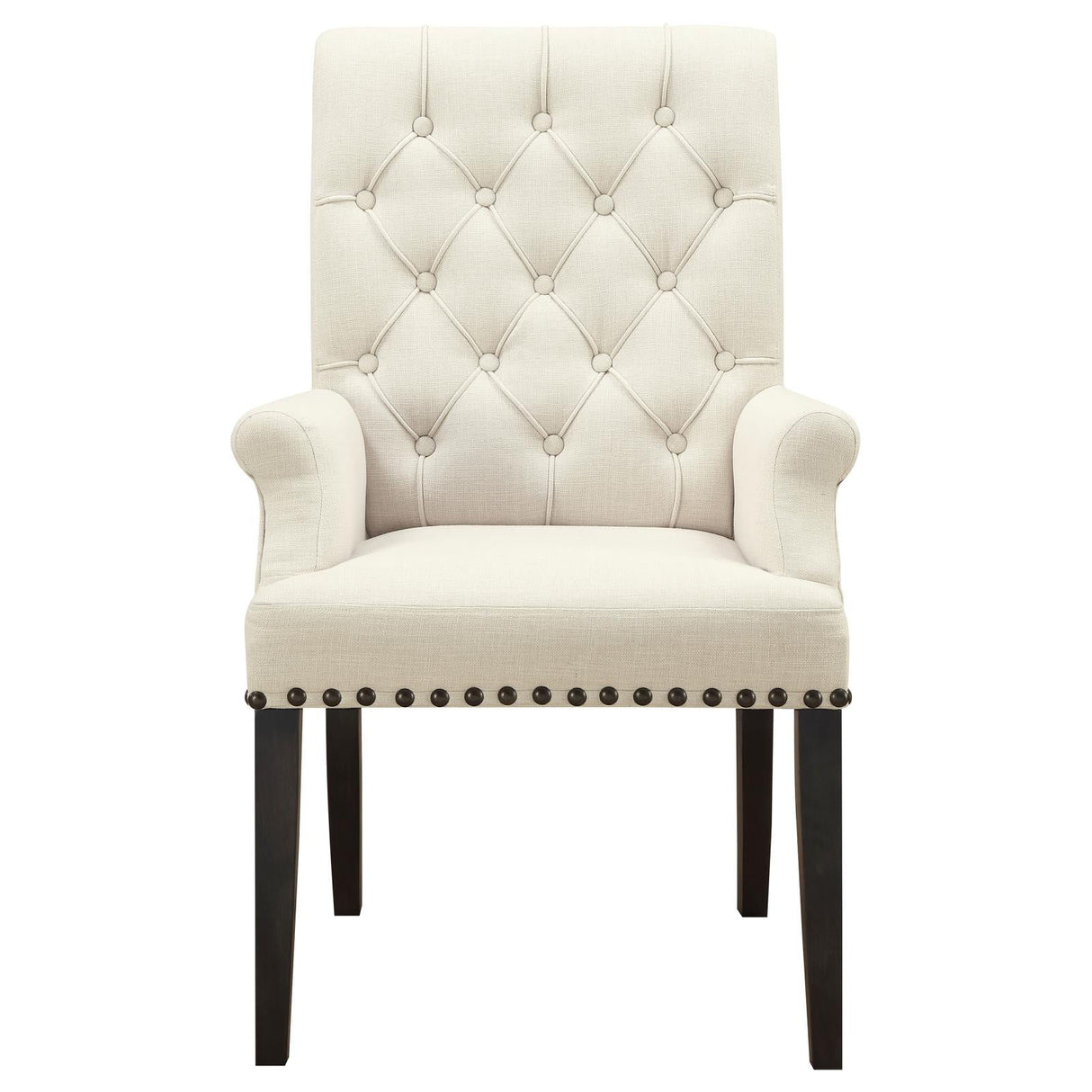 Alana Beige/Smokey Black Upholstered Arm Chair