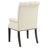 Alana Beige/Smokey Black Upholstered Arm Chair