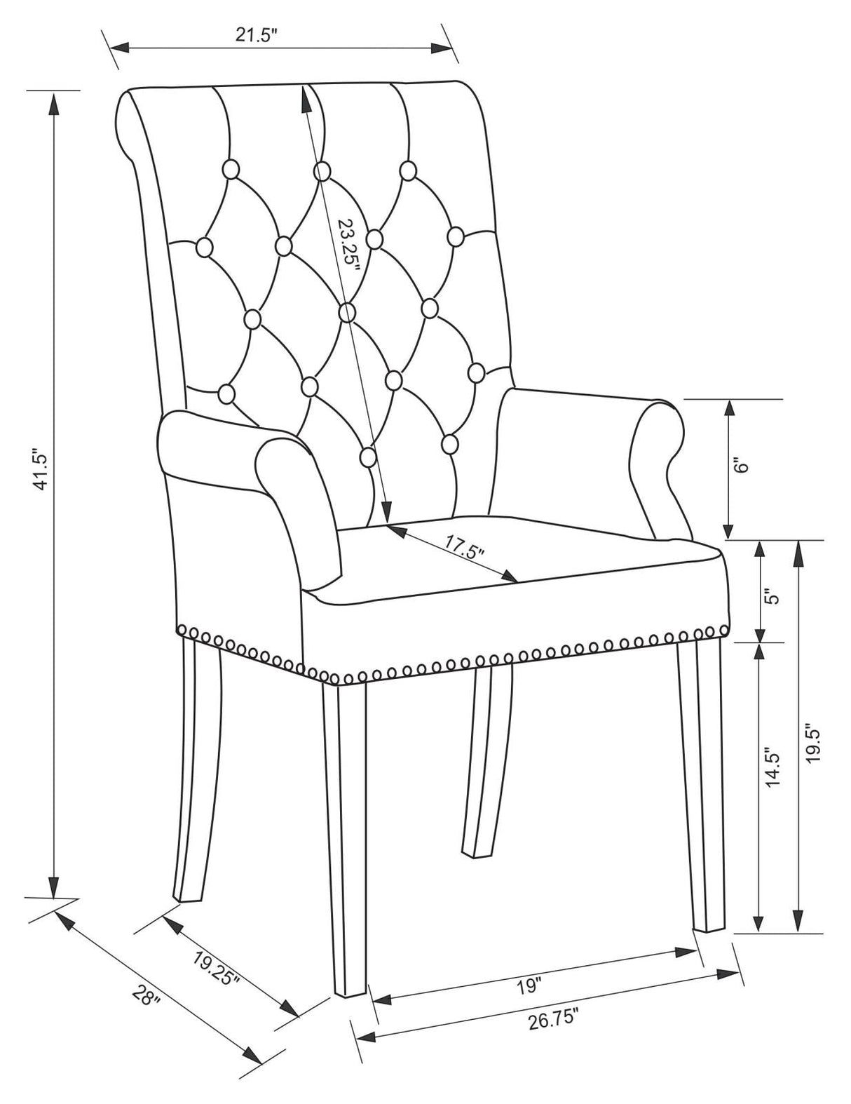 Alana Beige/Smokey Black Upholstered Arm Chair